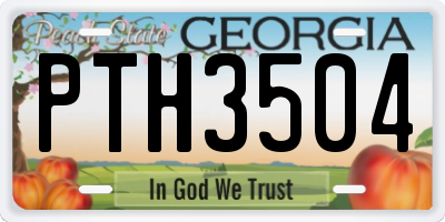 GA license plate PTH3504