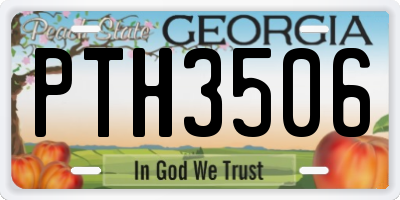 GA license plate PTH3506