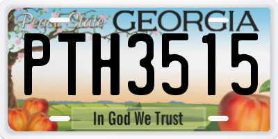 GA license plate PTH3515