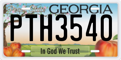 GA license plate PTH3540