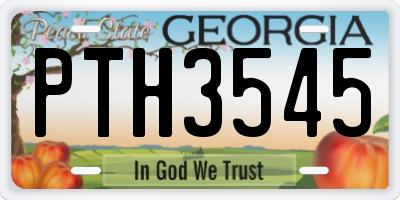 GA license plate PTH3545