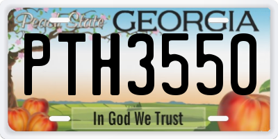 GA license plate PTH3550