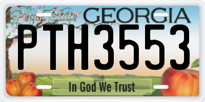 GA license plate PTH3553