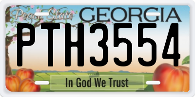 GA license plate PTH3554
