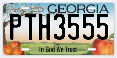 GA license plate PTH3555