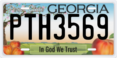 GA license plate PTH3569