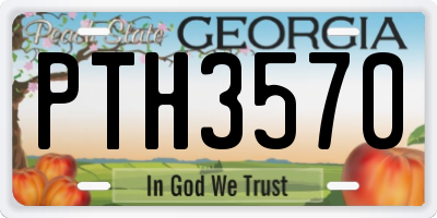 GA license plate PTH3570