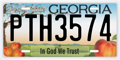 GA license plate PTH3574