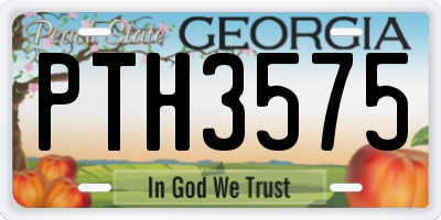 GA license plate PTH3575