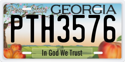 GA license plate PTH3576