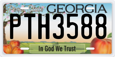 GA license plate PTH3588