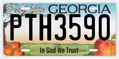GA license plate PTH3590