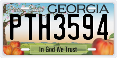 GA license plate PTH3594