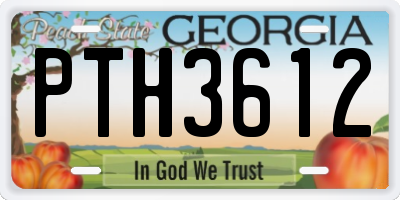 GA license plate PTH3612