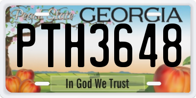 GA license plate PTH3648