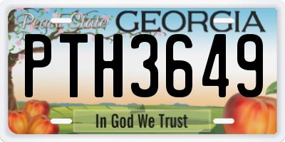 GA license plate PTH3649