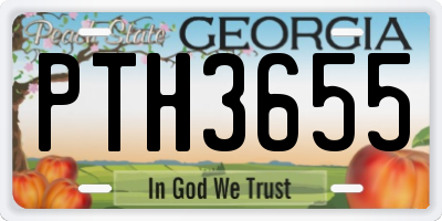 GA license plate PTH3655