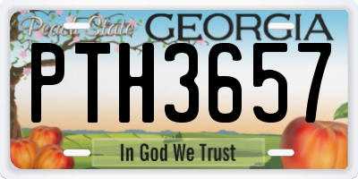 GA license plate PTH3657