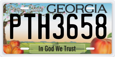 GA license plate PTH3658
