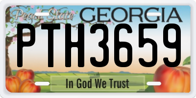 GA license plate PTH3659