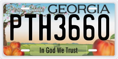GA license plate PTH3660