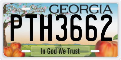 GA license plate PTH3662