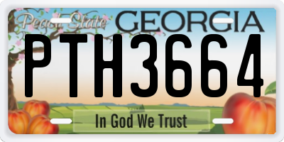 GA license plate PTH3664
