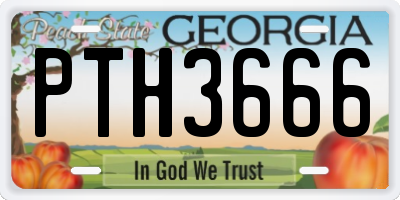 GA license plate PTH3666