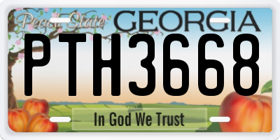GA license plate PTH3668