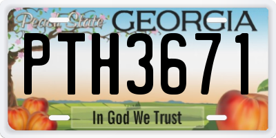 GA license plate PTH3671