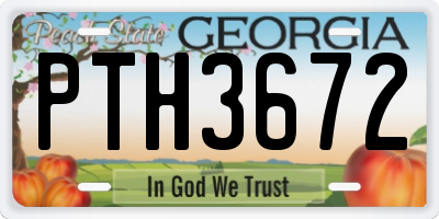 GA license plate PTH3672
