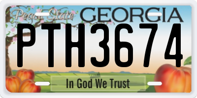 GA license plate PTH3674