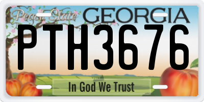 GA license plate PTH3676