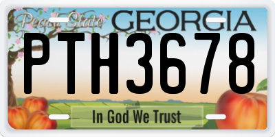 GA license plate PTH3678