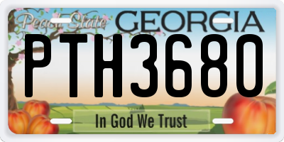 GA license plate PTH3680