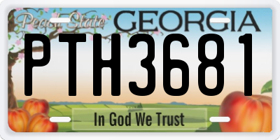 GA license plate PTH3681