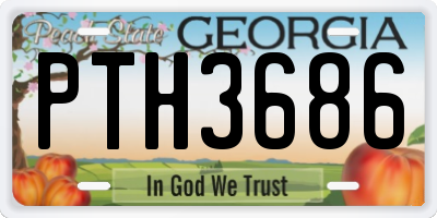 GA license plate PTH3686