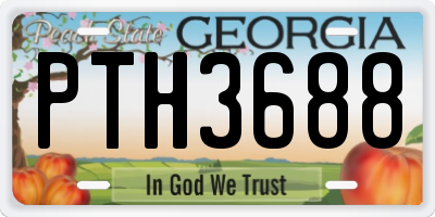 GA license plate PTH3688
