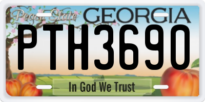 GA license plate PTH3690