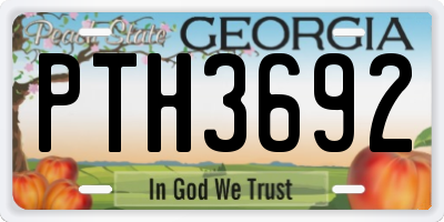 GA license plate PTH3692