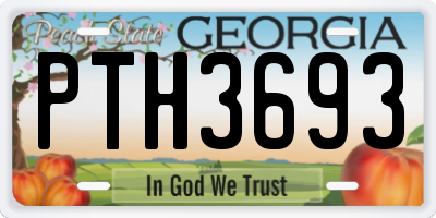GA license plate PTH3693