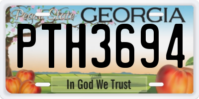 GA license plate PTH3694