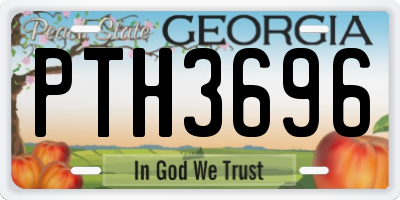 GA license plate PTH3696