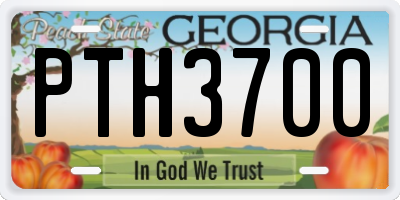GA license plate PTH3700