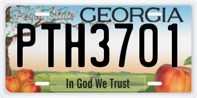 GA license plate PTH3701