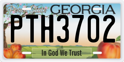 GA license plate PTH3702