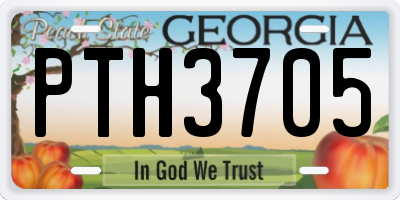 GA license plate PTH3705