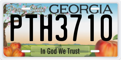 GA license plate PTH3710