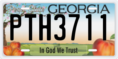GA license plate PTH3711