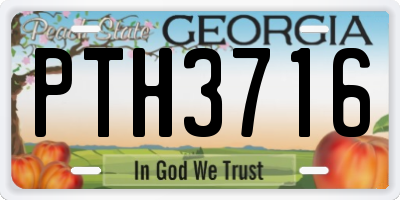 GA license plate PTH3716